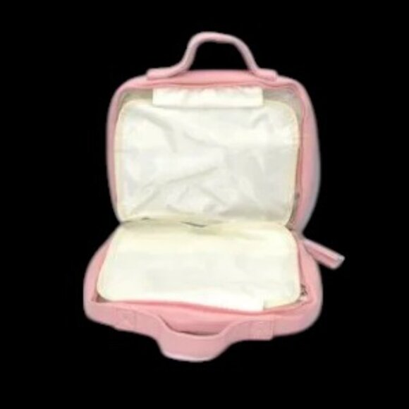 Lacattura Quilted Pearl Bee Hanging Toiletry Travel Bag Pink Gold - Picture 7 of 12